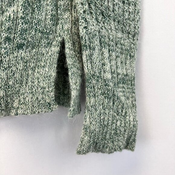 Sparrow Womens Pullover Sweater Green Marled Long Sleeve Scoop Neck Slit XS - Picture 9 of 10